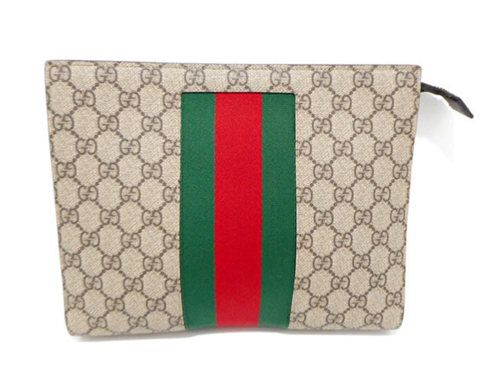Gucci bag clutch Shoulder GG Supreme canvas calfskin